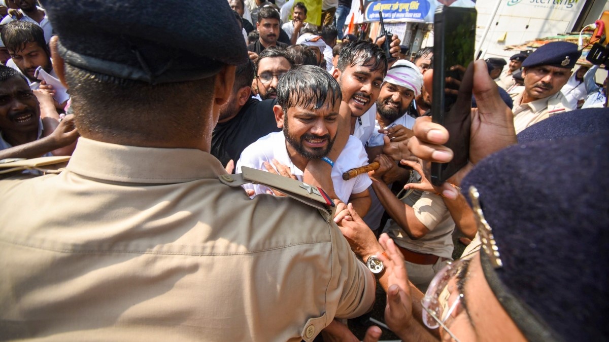 Many Congress workers including Kanhaiya Kumar detained