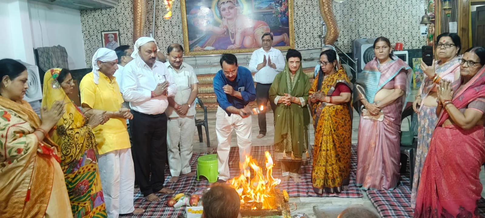 Hanuman statue installed at Geeta Bhawan after completion of Akhand Path