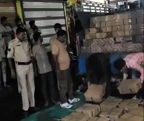 Police intercept pickup truck loaded with illicit liquor in dramatic fashion