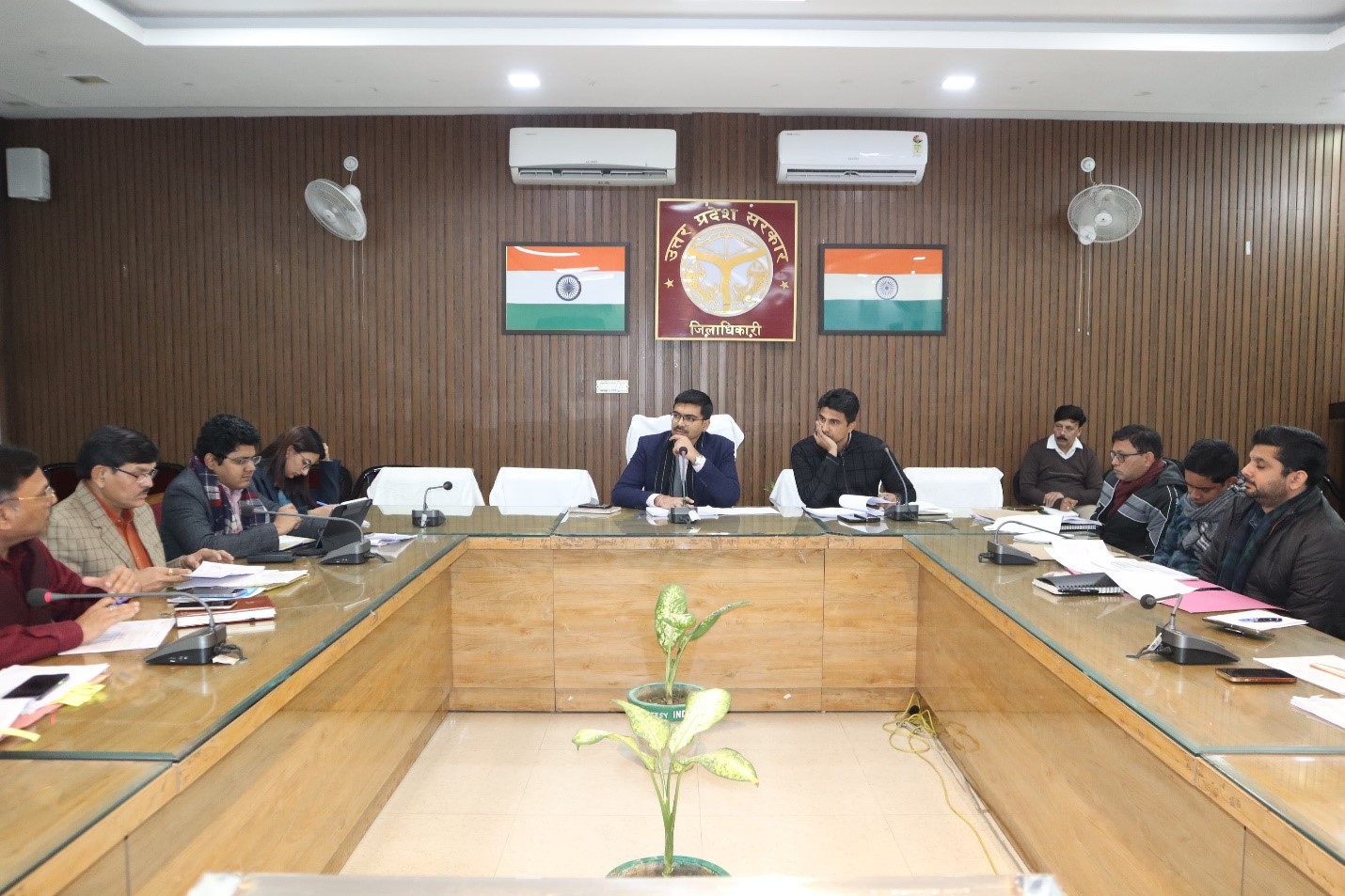 District Magistrate held a review meeting of development works on CM Dashboard