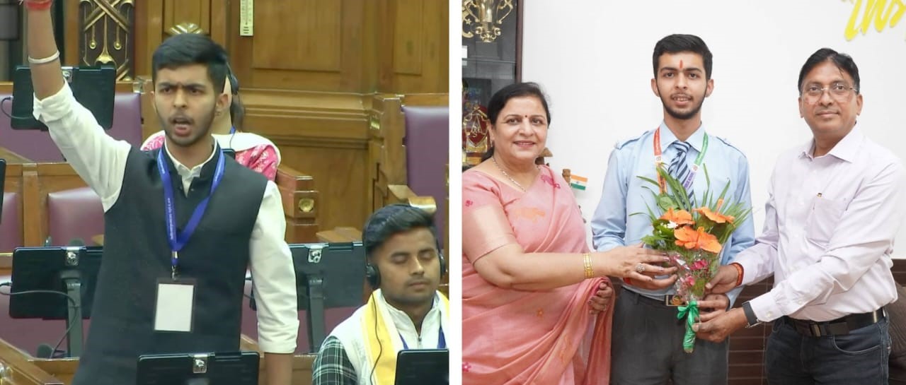 Divya Monga, a student of Doon Valley Public School, Deoband, shined in the state level Yuva Sansad in the presence of CM Yogi Adityanath