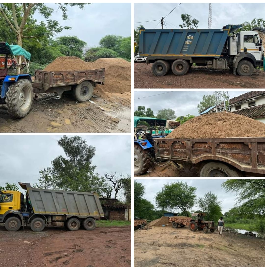 Action taken by Mineral Department Damoh against illegal mineral mining, transportation and storage