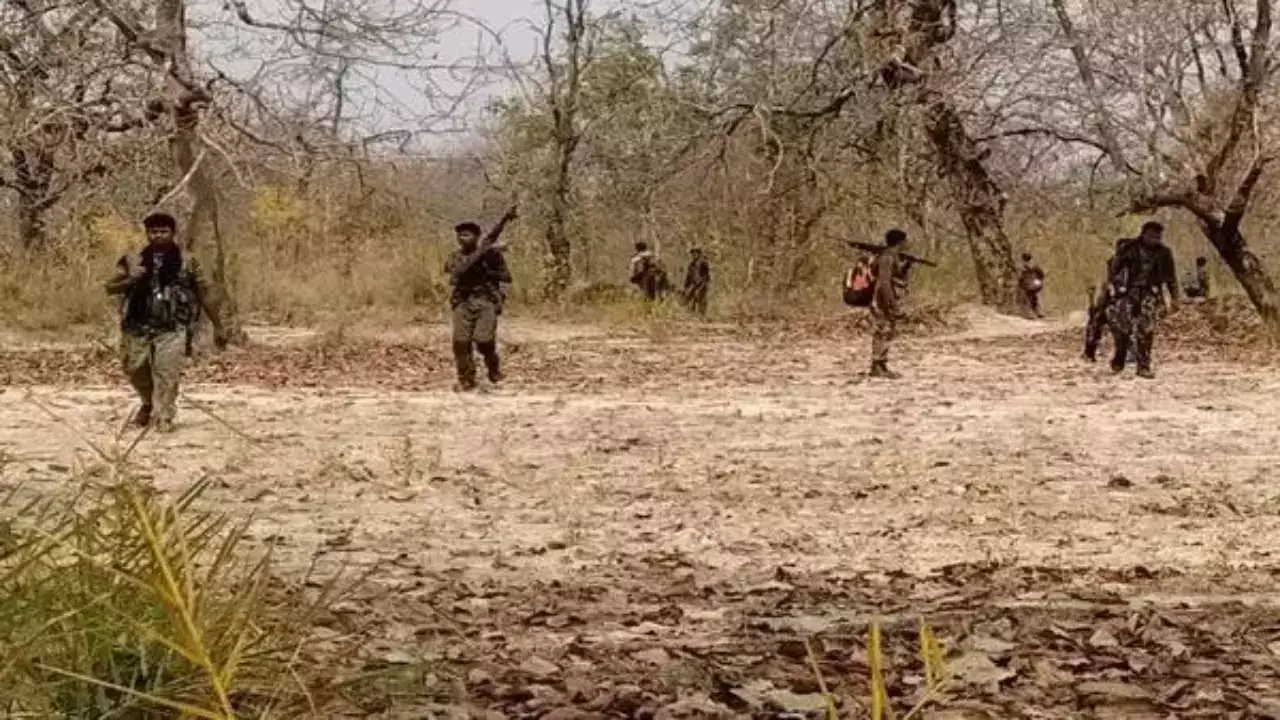 Anti-Naxal operation going on against the Maad Division of Naxalites in South Abujhmad