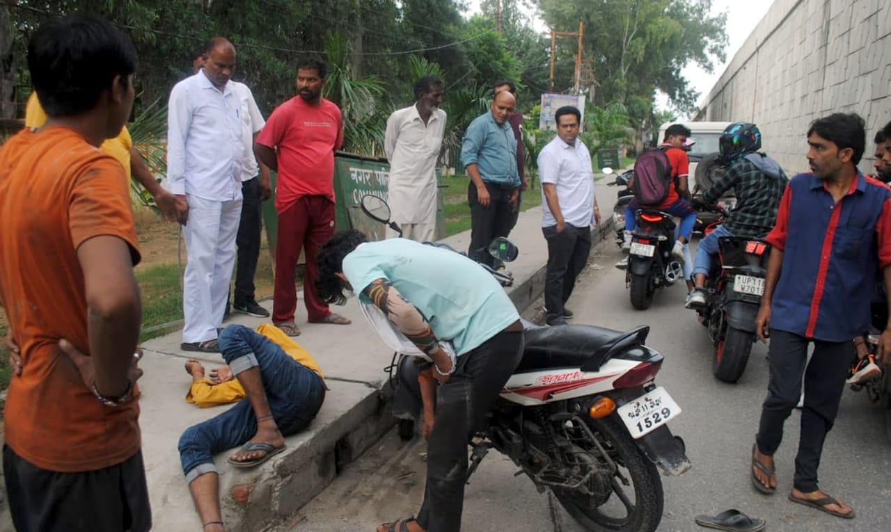 Two bike riders injured after being hit by Tehsildar's car on State Highway