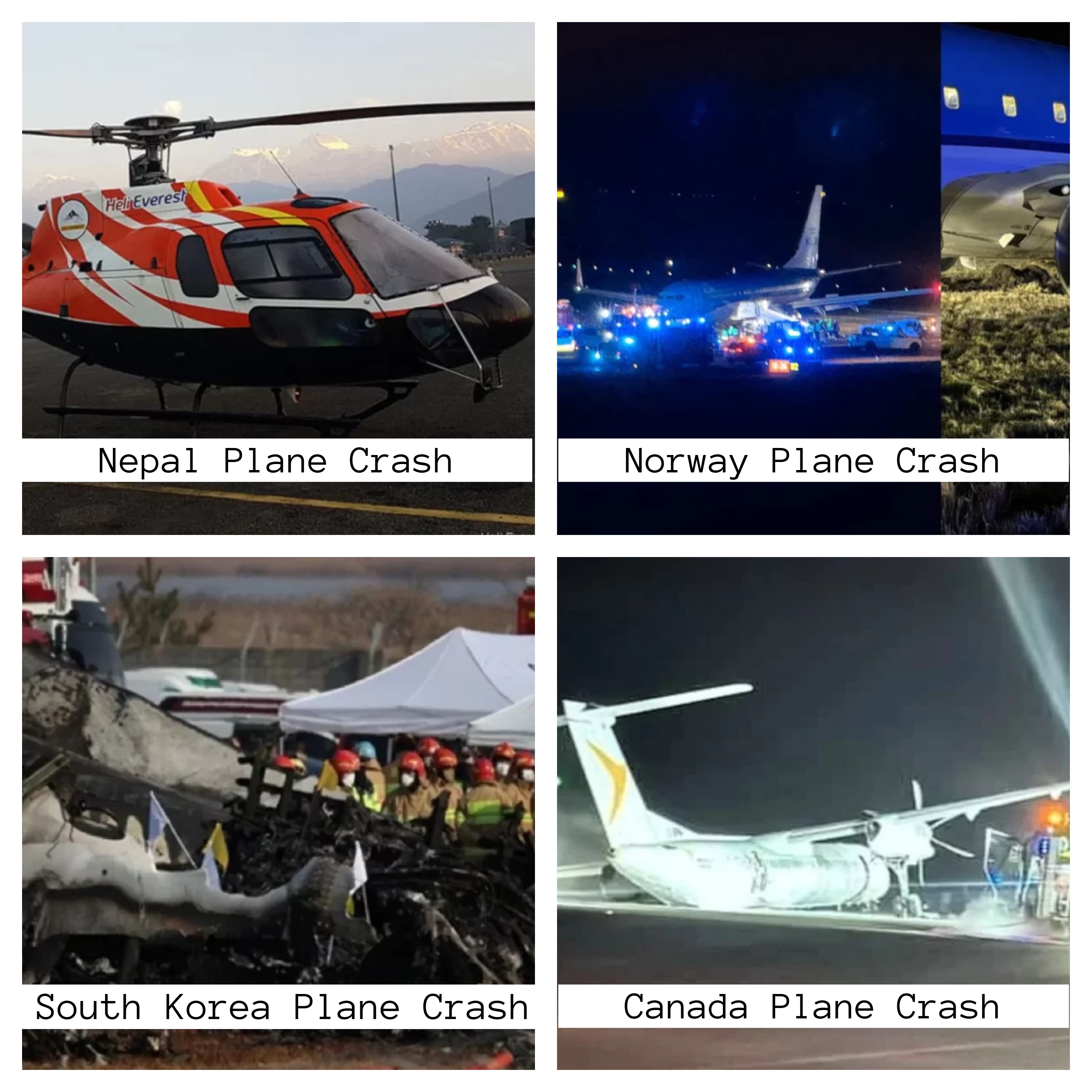 Four major plane crashes in 24 hours