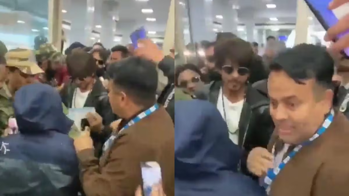 King Khan seen in all-black at Srinagar airport
