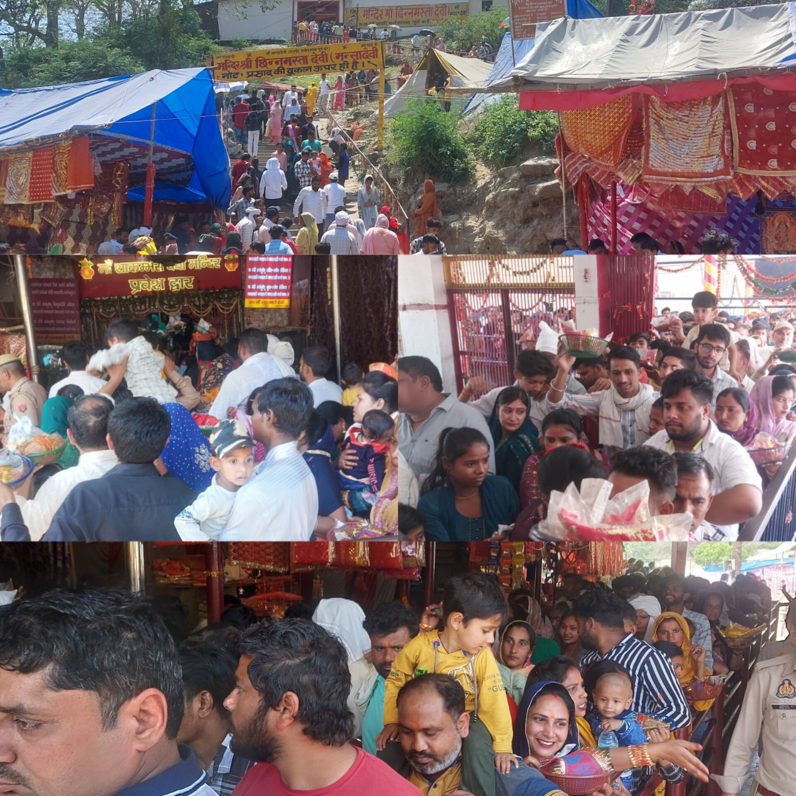 A huge crowd of devotees gathered at Siddhapeeth Shri Shakambhari Devi Temple on the fifth Navratri