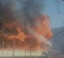 A house caught fire due to short circuit