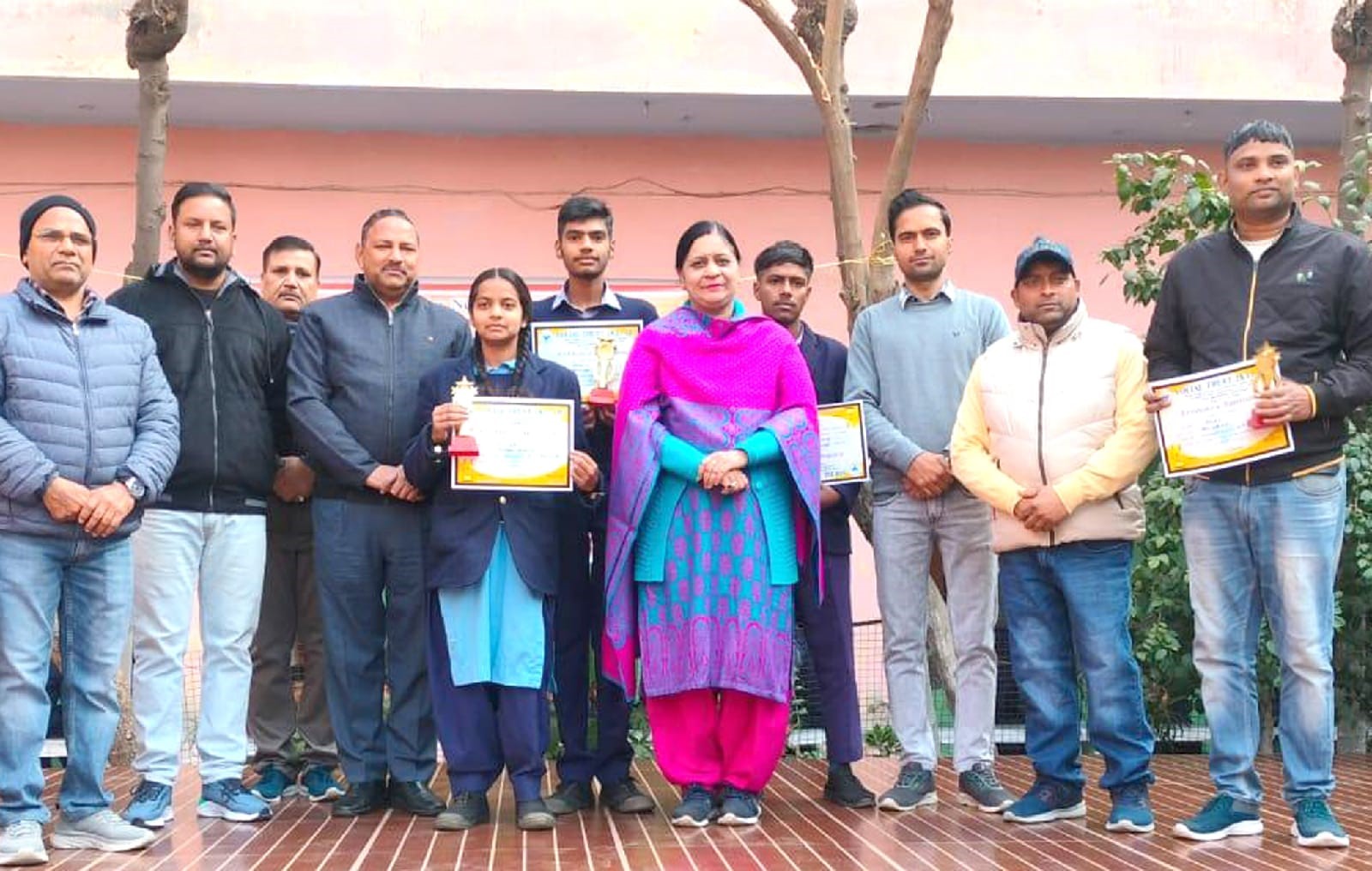 Six poor school children were selected through scholarship examination by the social service organization Social Seva Trust